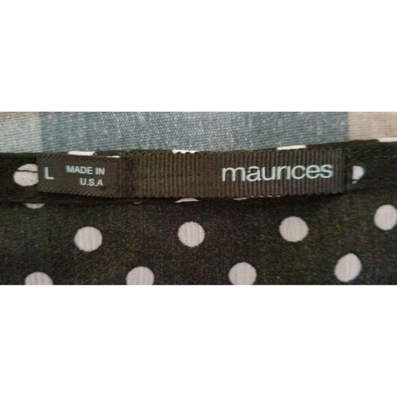 Maurices Women’s Black & White Polka Dot Dolman Sleeve Blouse Size Large - Picture 7 of 12